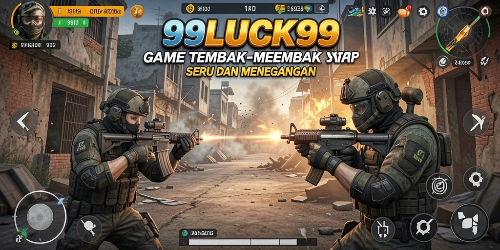 Tampilan gameplay menegangkan di 99LUCK99 dengan aksi tembak-menembak.