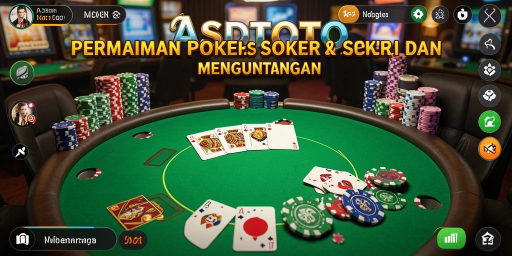 Screenshot ASDTOTO menampilkan adegan permainan Poker yang seru dan interaktif.