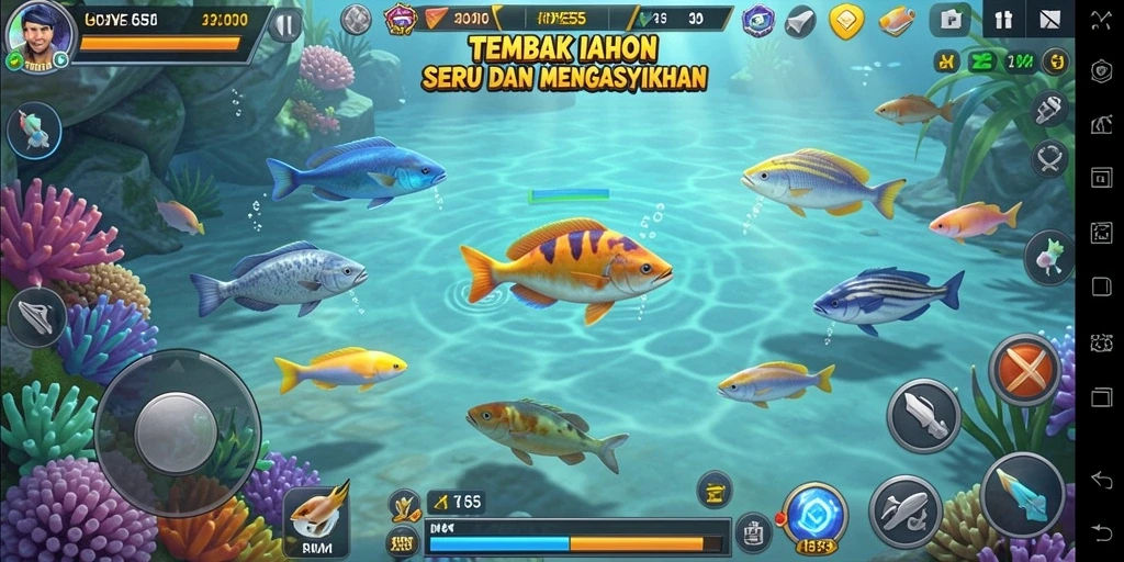 Tampilan gameplay seru dari game Tembak Ikan HOYE55.