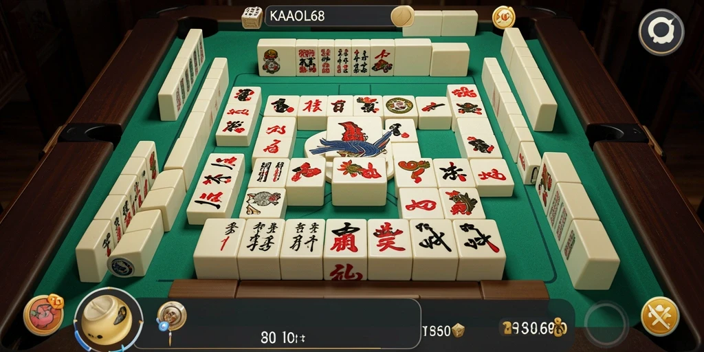 Tampilan gameplay KAOL68 yang seru dalam permainan Mahjong.
