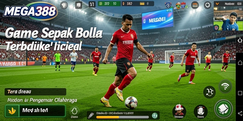 Tampilan gameplay MEGA388 yang menampilkan aksi sepak bola yang mendebarkan.