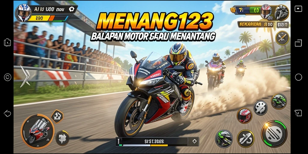 Gameplay seru balapan motor yang penuh aksi.