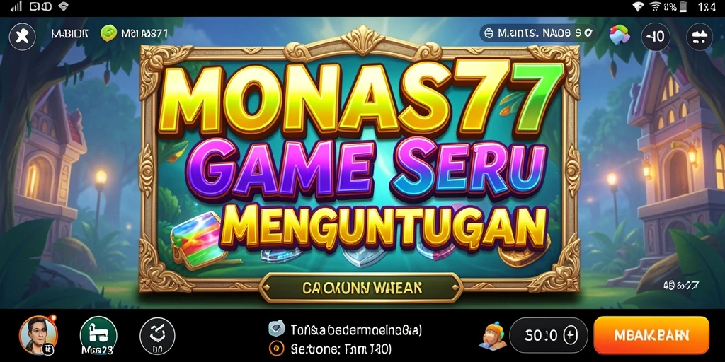 Tampilan gameplay Slot MONAS77 yang menarik dan penuh warna.