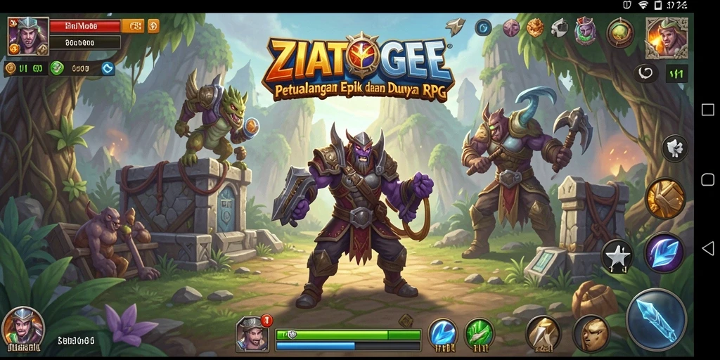 Screenshot gameplay ZIATOGEL yang menampilkan momen pertarungan epik.