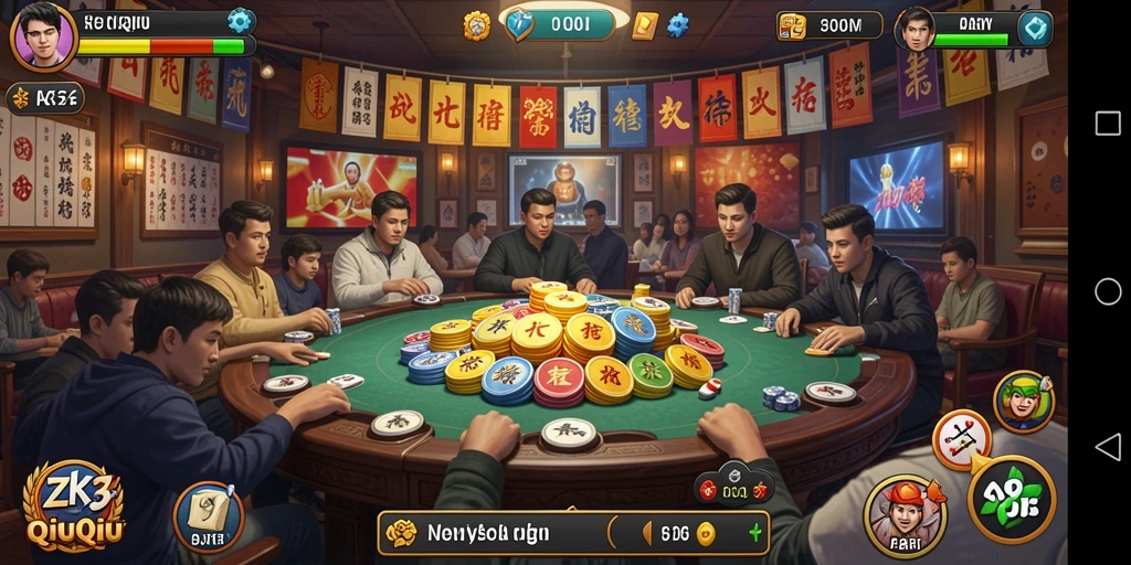 Screenshot gameplay ZK3 yang menunjukkan keseruan QiuQiu.